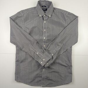 Chaps Black and‎ White Checkered Button-Down Shirt Men's M 15-15 1/2  32/33